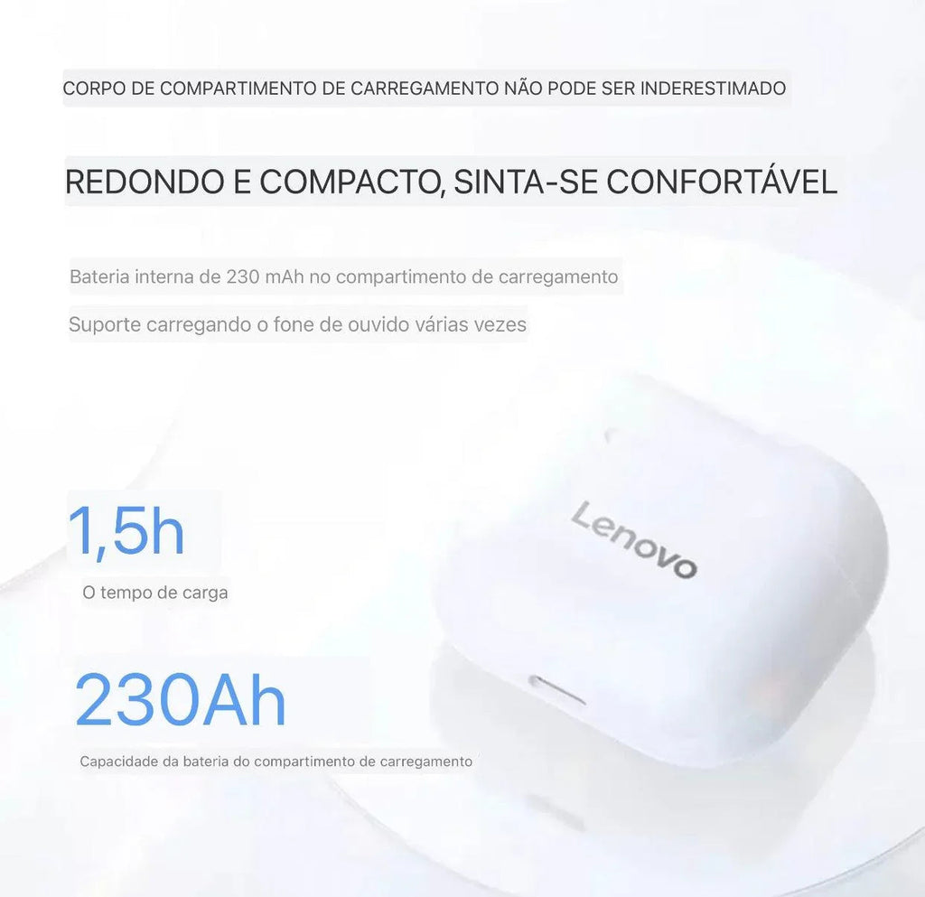 Lenovo lp40 pró fone de ouvido bluetooth 5.1 fones sem fio à prova d'água, ideal para esportes.